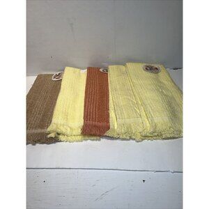 Lot Of 5 Vintage Hand Dish Towel Country Classics By Franco Multicolored Fringed